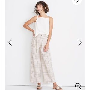 Madewell Pleated Wide Leg Pants in Windowpane